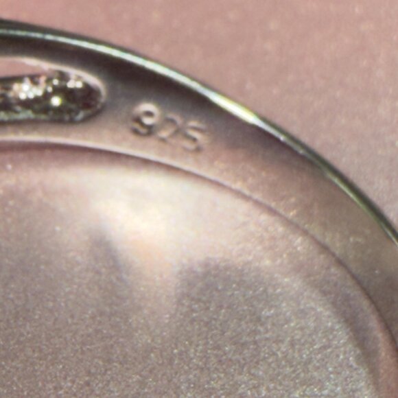 Sterling Silver Ring with Red Stone CZ Accents Size 7.25 - Picture 4 of 8